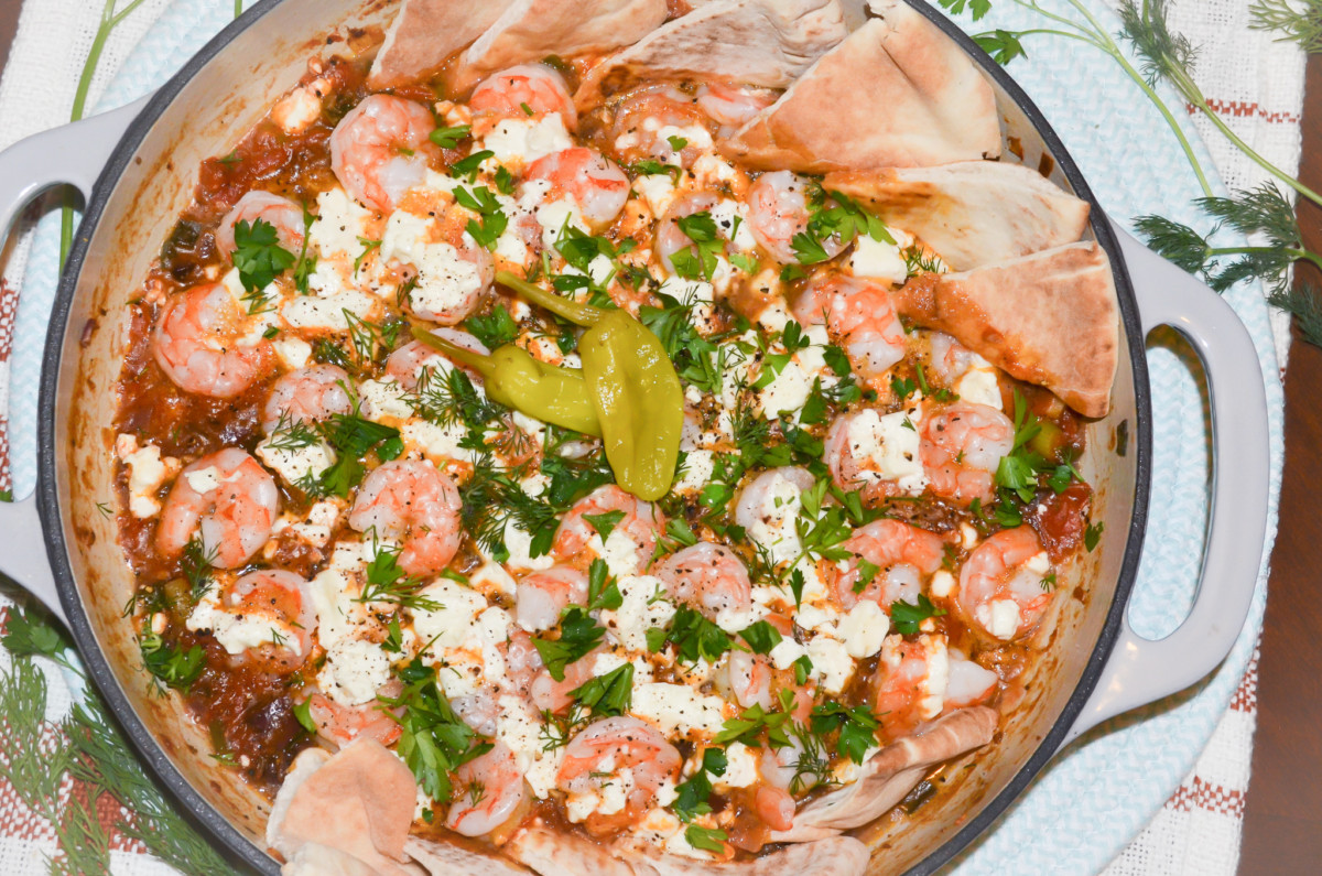 Shrimp Saganaki – Greek Tomato & Feta Shrimp Dish