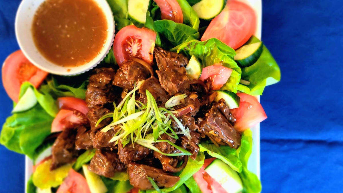 Cambodian Beef Lok Lak (Cambodian Shaking Beef Salad)